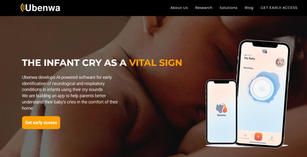 Ubenwa Health is a startup that specializes in using AI to diagnose birth asphyxia, a leading cause of infant mortality.  