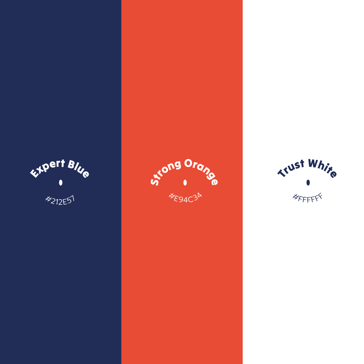 The three colors used on the SPM logo design: are Expert Blue, Strong Orange, and trust white.
